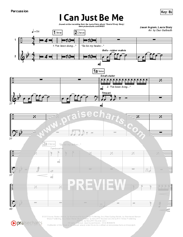 I Can Just Be Me Percussion (Laura Story)