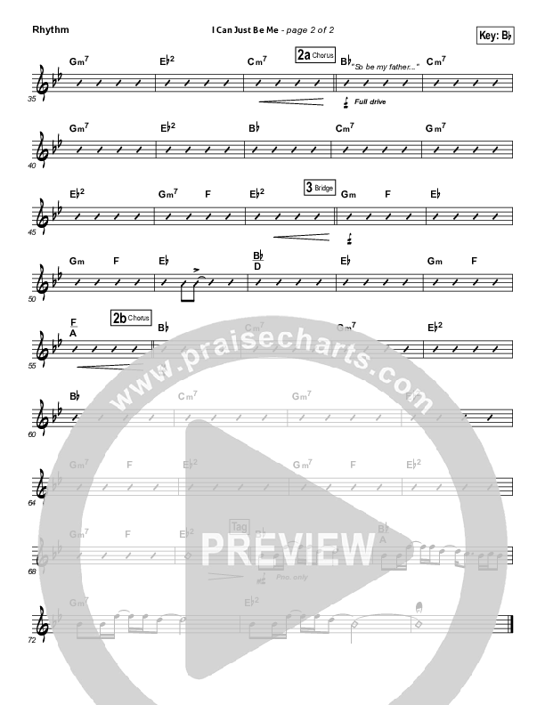 I Can Just Be Me Rhythm Chart (Laura Story)