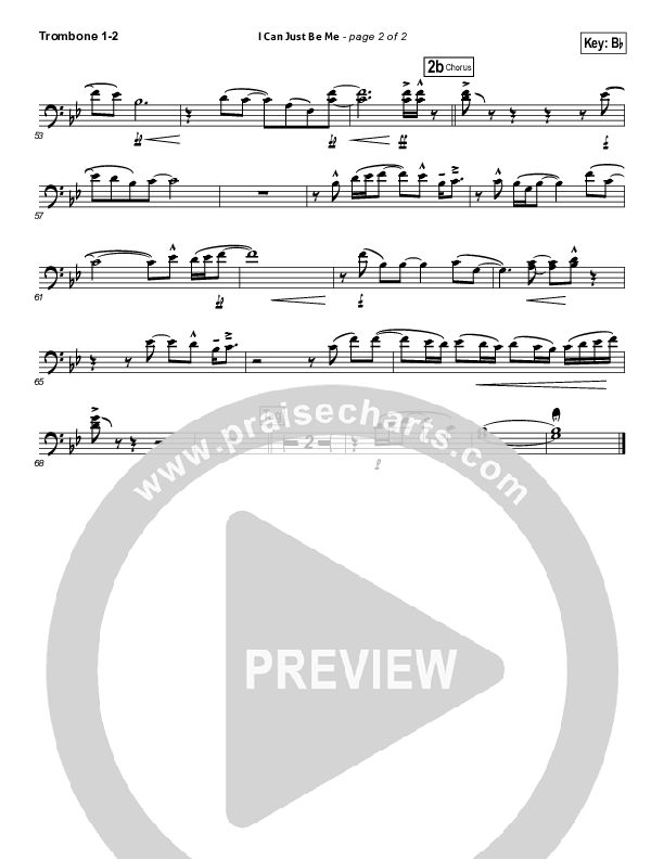 I Can Just Be Me Trombone 1/2 (Laura Story)