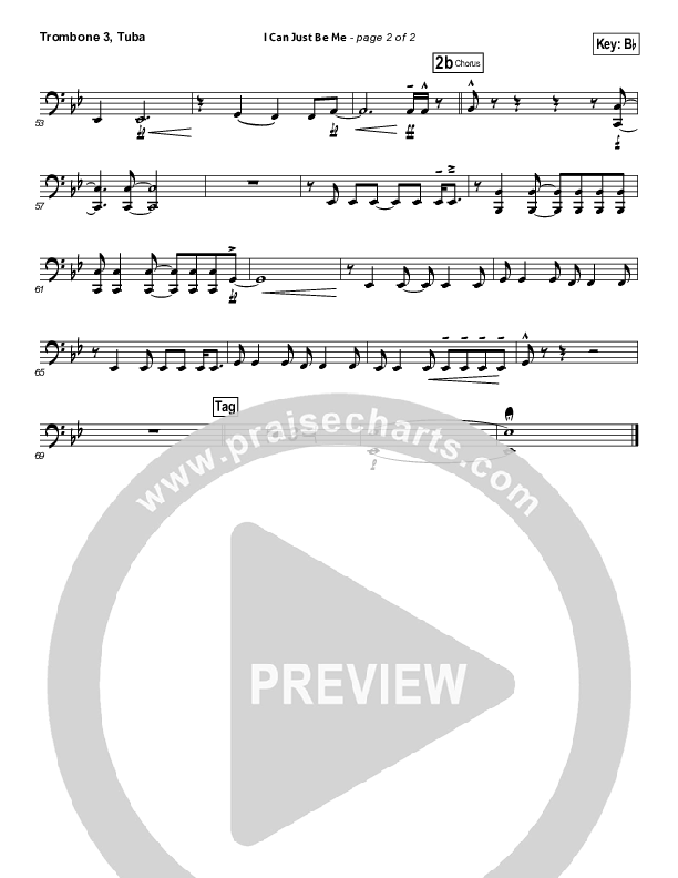 I Can Just Be Me Trombone 3/Tuba (Laura Story)