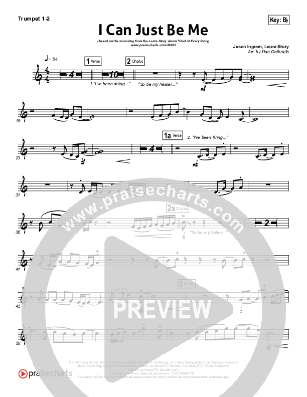 I Can Just Be Me Trumpet 1,2 (Laura Story)