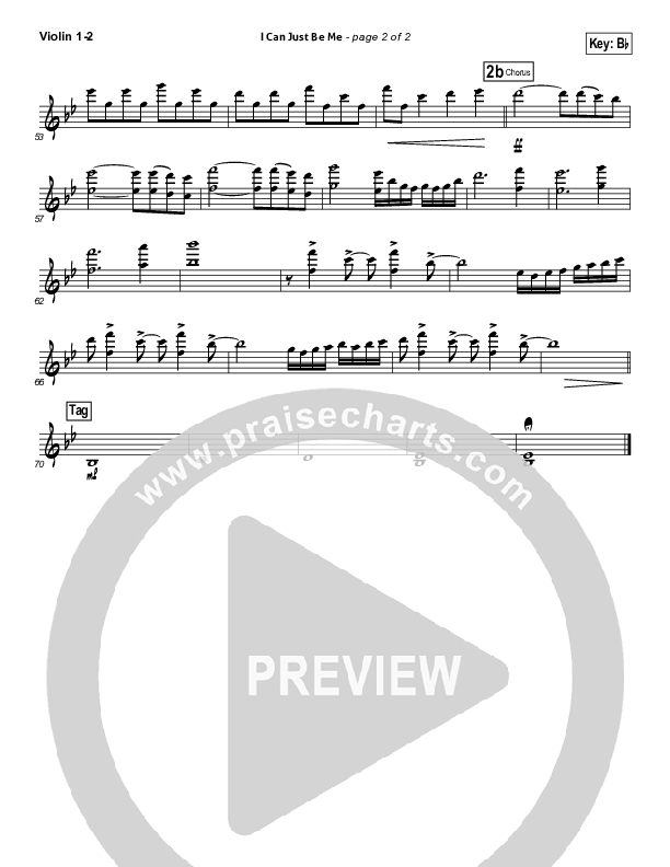 I Can Just Be Me Violin 1/2 (Laura Story)