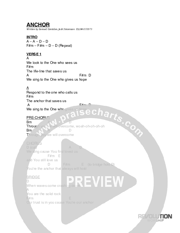 Anchor Chords & Lyrics (Revolution Worship)