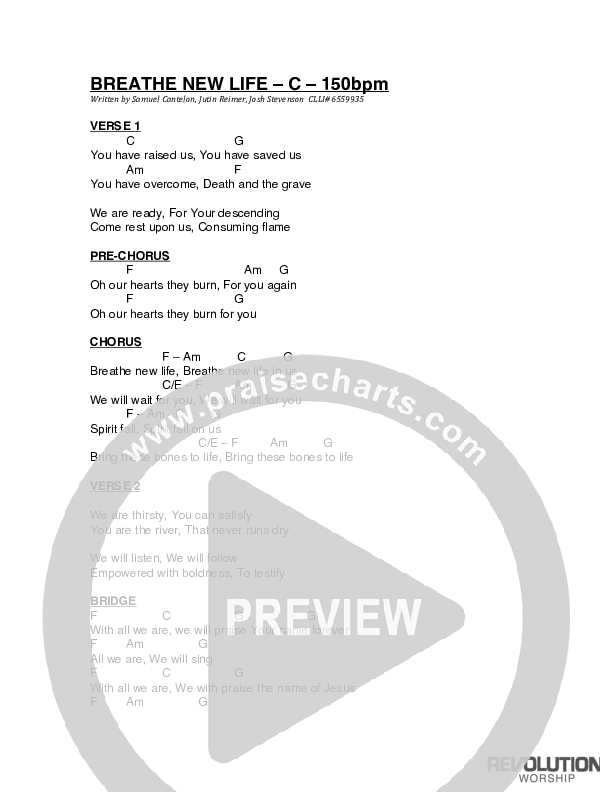 Breathe New Life Chords & Lyrics (Revolution Worship)