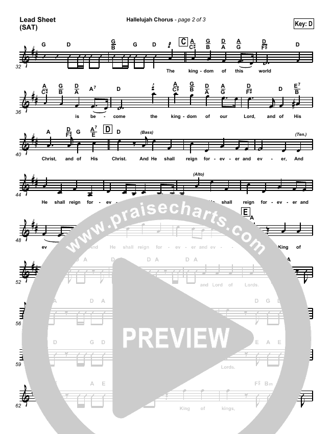 Hallelujah Chorus Sheet Music PDF ( / Traditional Carol / PraiseCharts