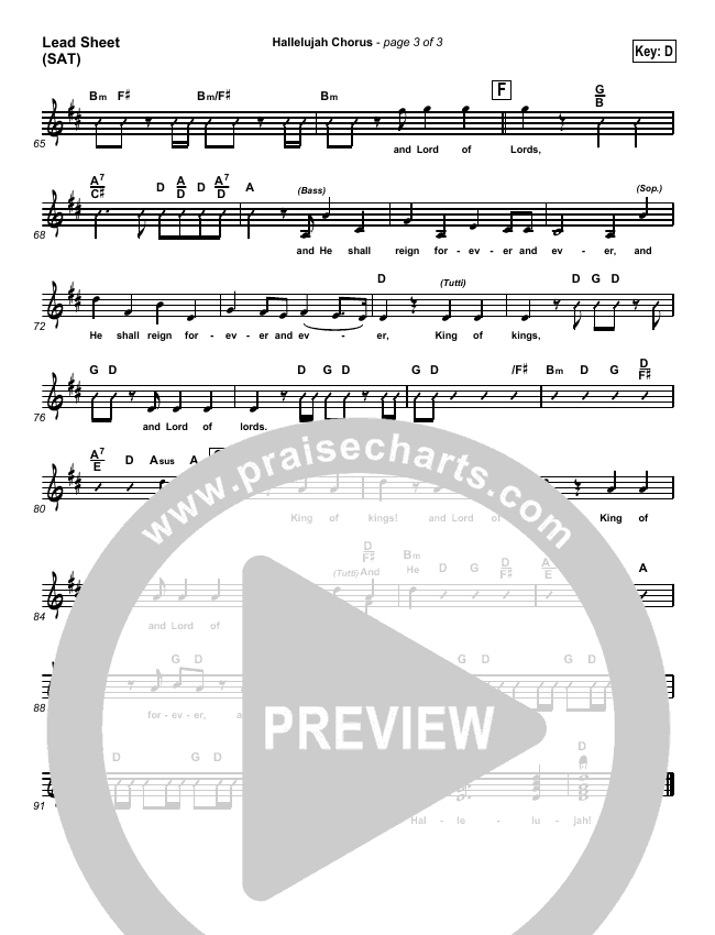 Hallelujah Chorus Sheet Music PDF ( / Traditional Carol / PraiseCharts