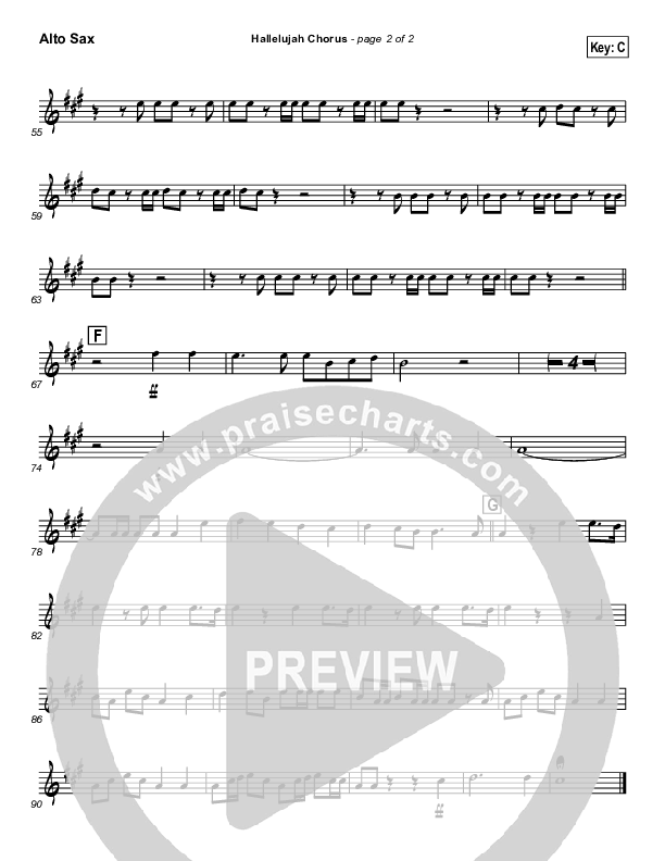 Hallelujah Chorus Alto Sax ( / Traditional Carol / PraiseCharts)