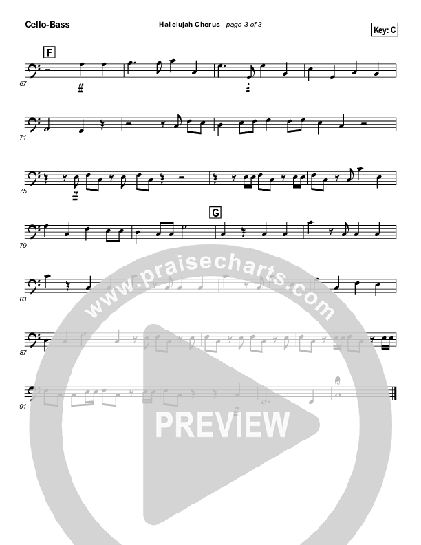 Hallelujah Chorus Cello/Bass ( / Traditional Carol / PraiseCharts)