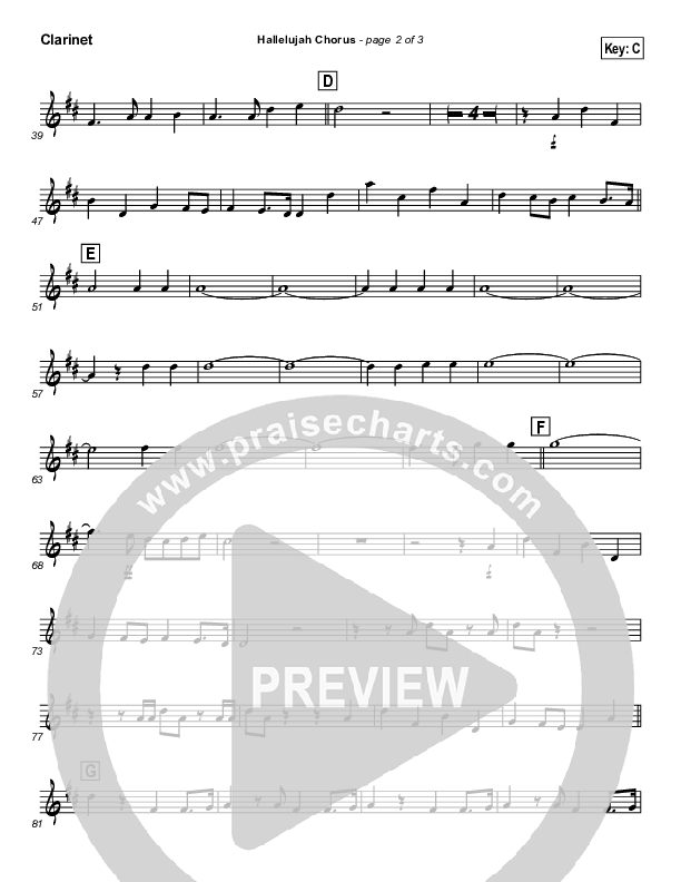 Hallelujah Chorus Clarinet ( / Traditional Carol / PraiseCharts)
