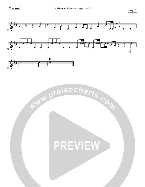 Hallelujah Chorus Clarinet ( / Traditional Carol / PraiseCharts)