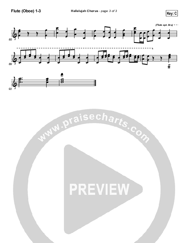 Hallelujah Chorus Flute/Oboe 1/2/3 ( / Traditional Carol / PraiseCharts)