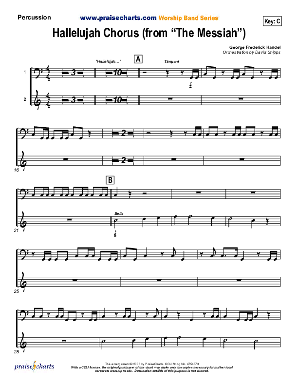 Hallelujah Chorus Percussion ( / Traditional Carol / PraiseCharts)