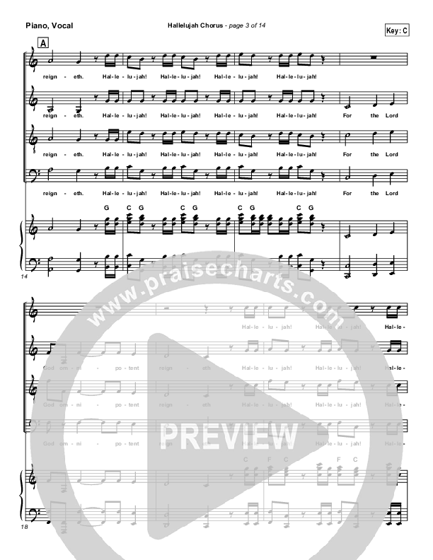 Hallelujah Chorus Piano/Vocal (SATB) ( / Traditional Carol / PraiseCharts)