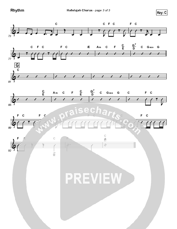Hallelujah Chorus Rhythm Chart ( / Traditional Carol / PraiseCharts)