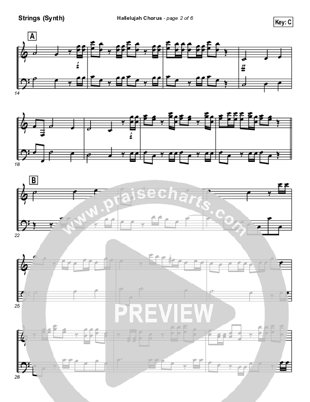 Hallelujah Chorus Synth Strings ( / Traditional Carol / PraiseCharts)