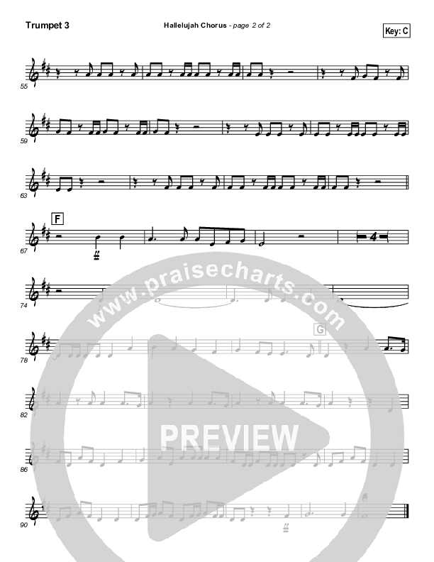 Hallelujah Chorus Trumpet 3 ( / Traditional Carol / PraiseCharts)