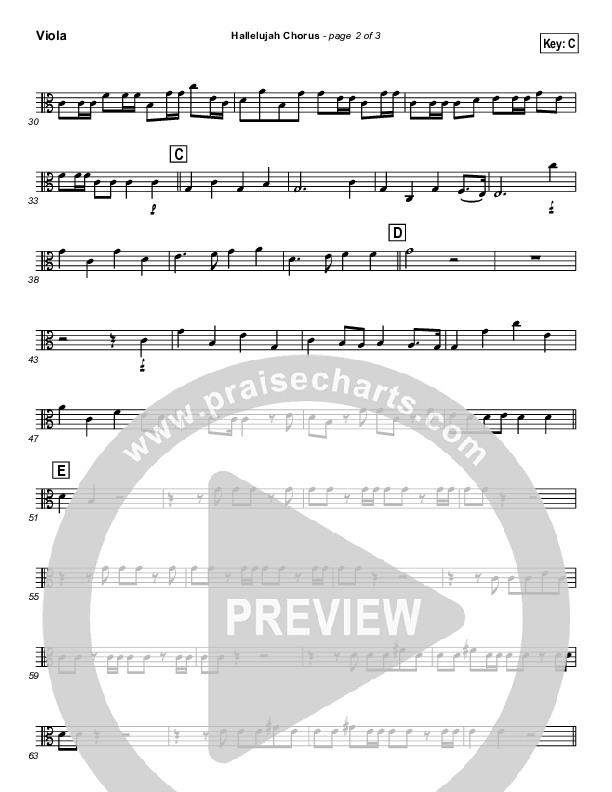 Hallelujah Chorus Viola ( / Traditional Carol / PraiseCharts)