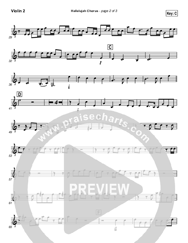 Hallelujah Chorus Violin 2 ( / Traditional Carol / PraiseCharts)