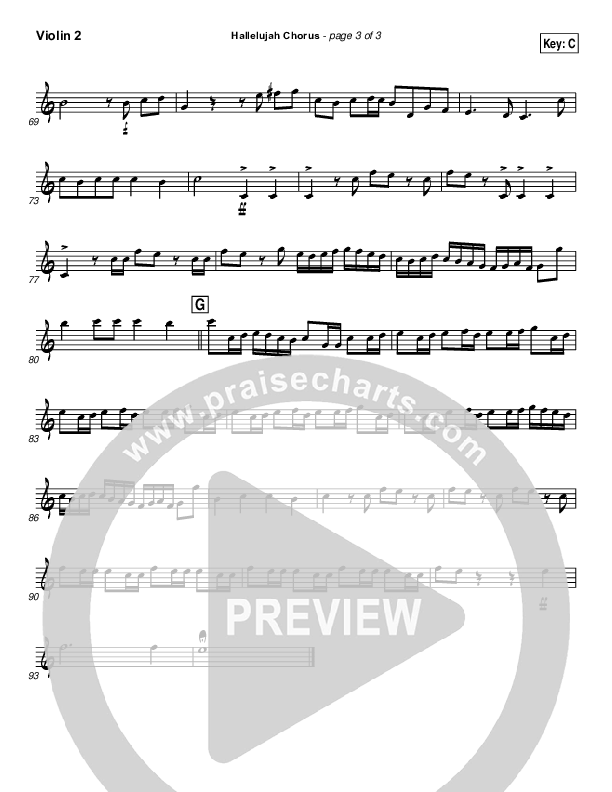 Hallelujah Chorus Violin 2 ( / Traditional Carol / PraiseCharts)