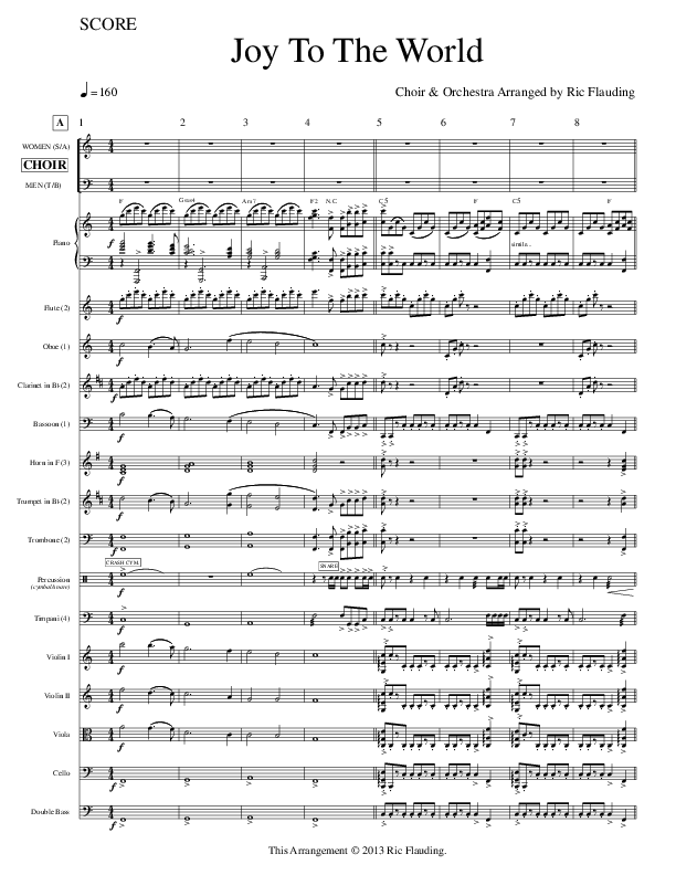 Joy To The World Conductor's Score (Ric Flauding)