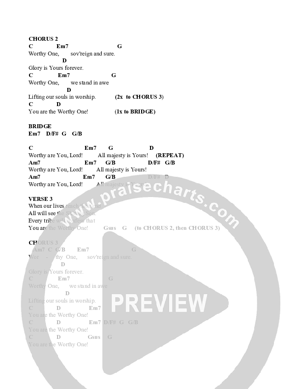 Worthy One Chords & Lyrics (Red Tie Music)