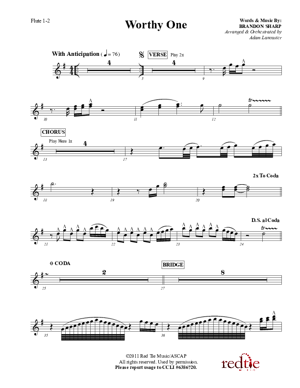 Worthy One Flute 1/2 (Red Tie Music)