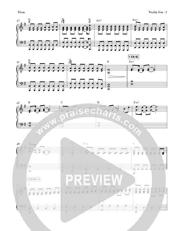 Worthy One Piano Sheet (Red Tie Music)
