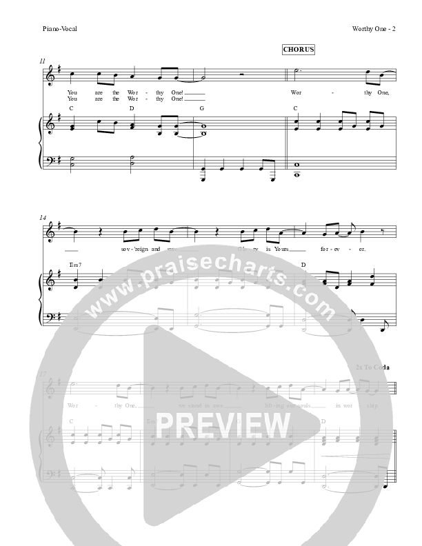 Worthy One Piano/Vocal (Red Tie Music)