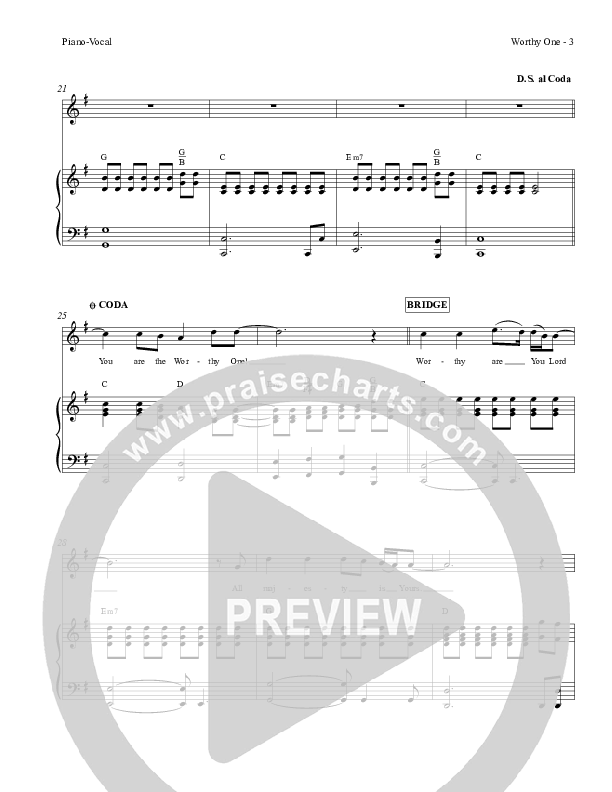 Worthy One Piano/Vocal (Red Tie Music)