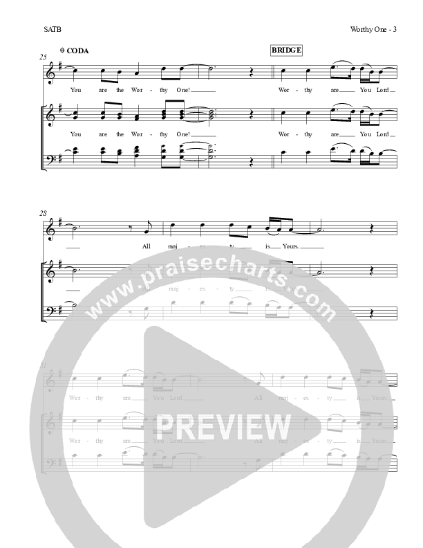 Worthy One Piano/Vocal (SATB) (Red Tie Music)