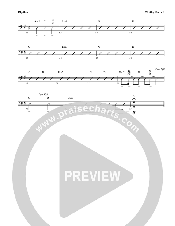 Worthy One Rhythm Chart (Red Tie Music)