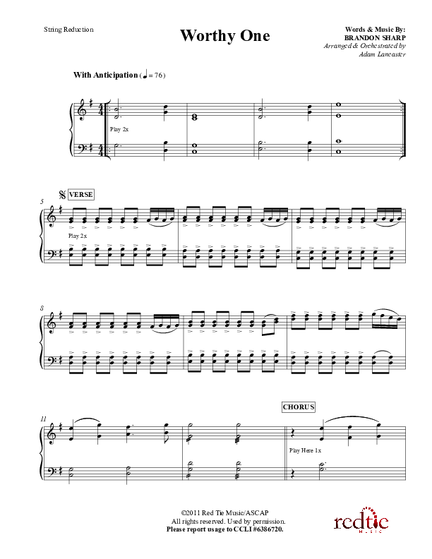 Worthy One Synth Strings (Red Tie Music)