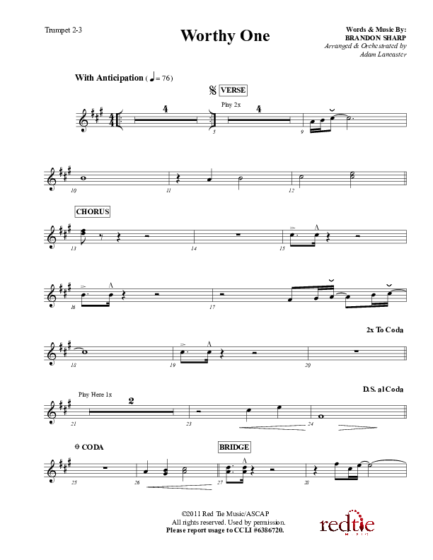 Worthy One Trumpet 2/3 (Red Tie Music)