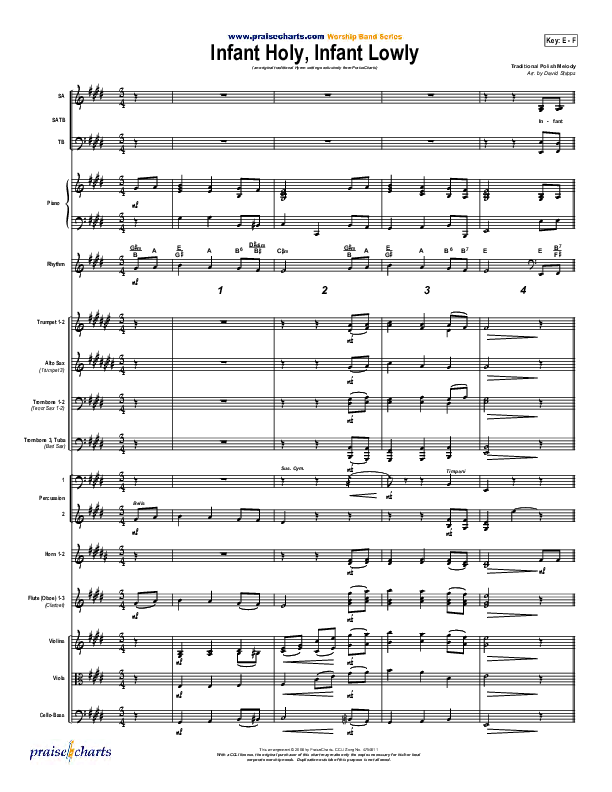 Infant Holy Infant Lowly Conductor's Score ( / Traditional Carol / PraiseCharts)