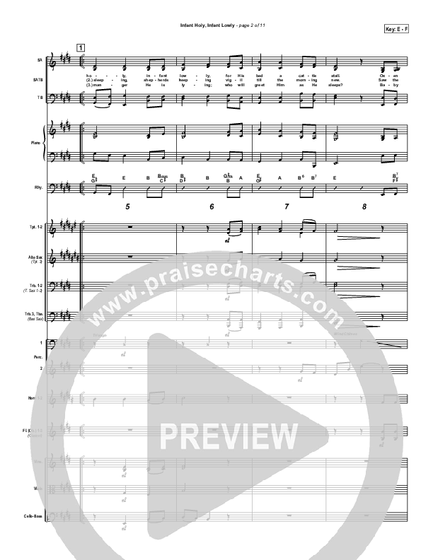 Infant Holy Infant Lowly Conductor's Score ( / Traditional Carol / PraiseCharts)