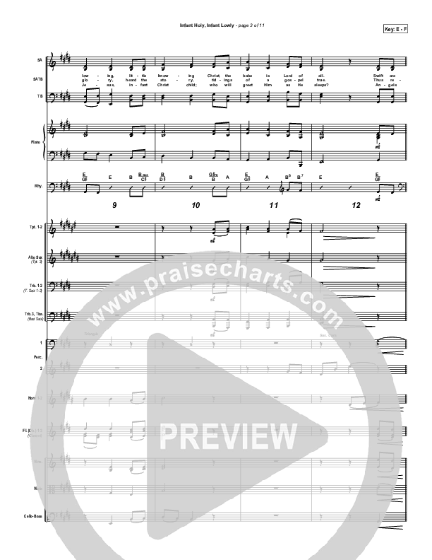 Infant Holy Infant Lowly Conductor's Score ( / Traditional Carol / PraiseCharts)