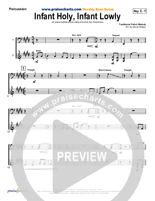 Infant Holy Infant Lowly Percussion ( / Traditional Carol / PraiseCharts)