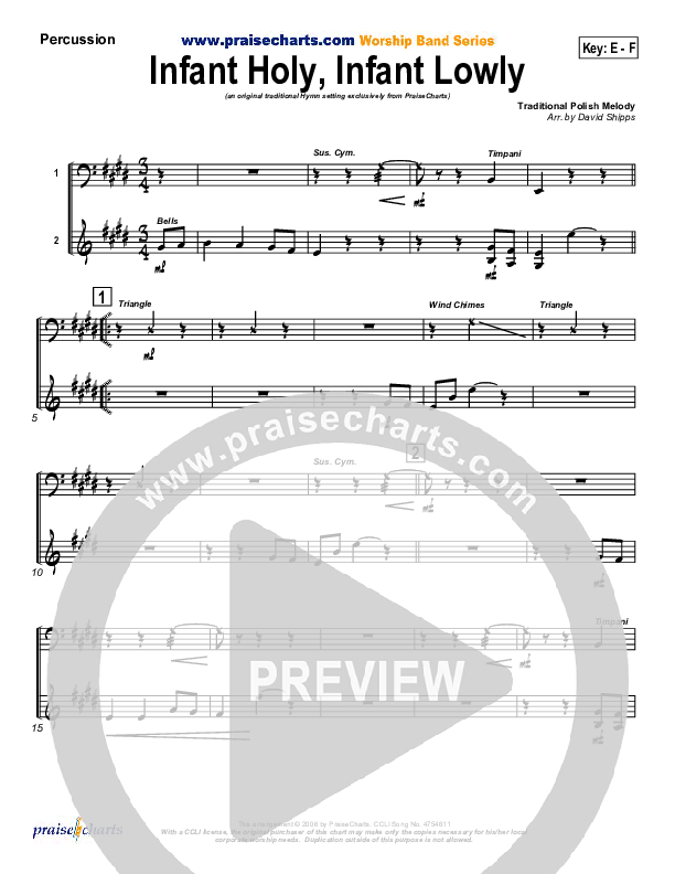 Infant Holy Infant Lowly Percussion ( / Traditional Carol / PraiseCharts)