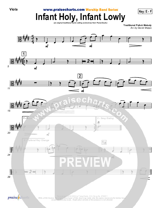 Infant Holy Infant Lowly Viola ( / Traditional Carol / PraiseCharts)