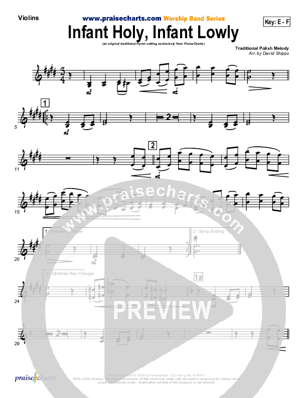 Infant Holy Infant Lowly Violins ( / Traditional Carol / PraiseCharts)