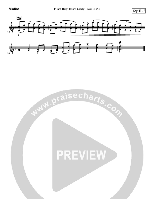 Infant Holy Infant Lowly Violins ( / Traditional Carol / PraiseCharts)
