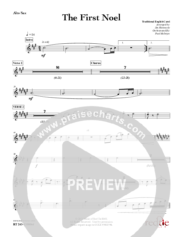 The First Noel Alto Sax (Red Tie Music)