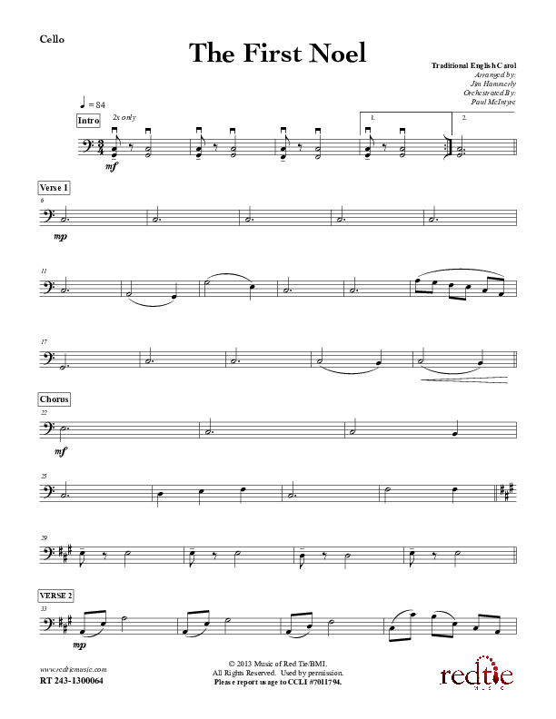 The First Noel Cello (Red Tie Music)