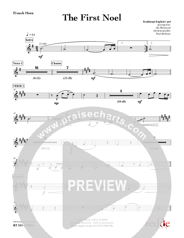 The First Noel French Horn (Red Tie Music)