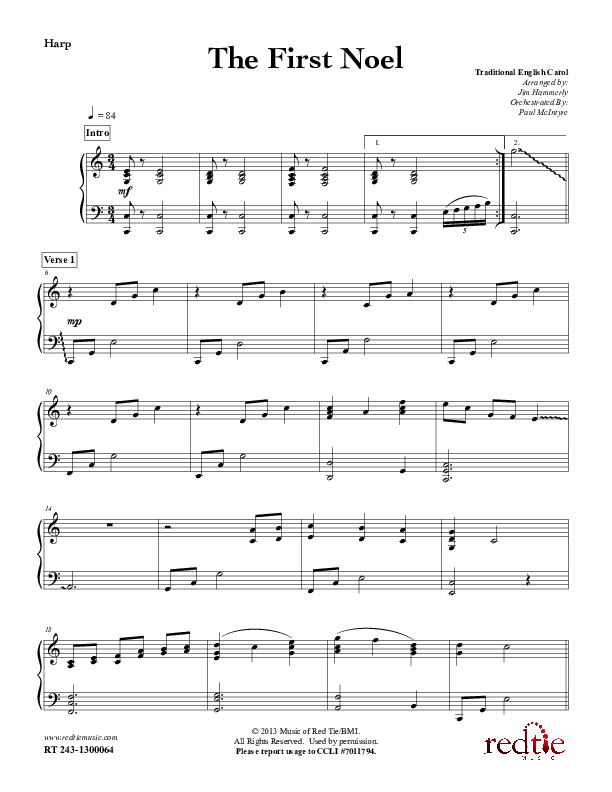 The First Noel Harp (Red Tie Music)
