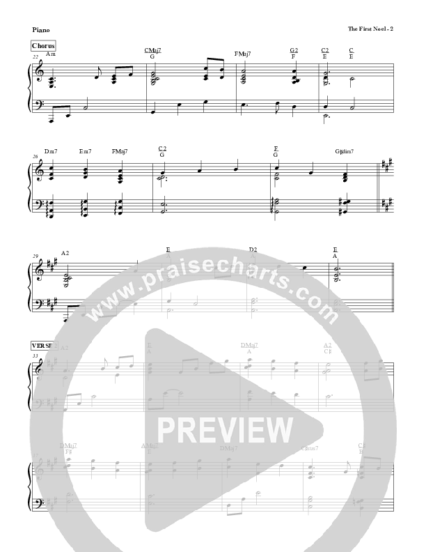 The First Noel Piano Sheet (Red Tie Music)