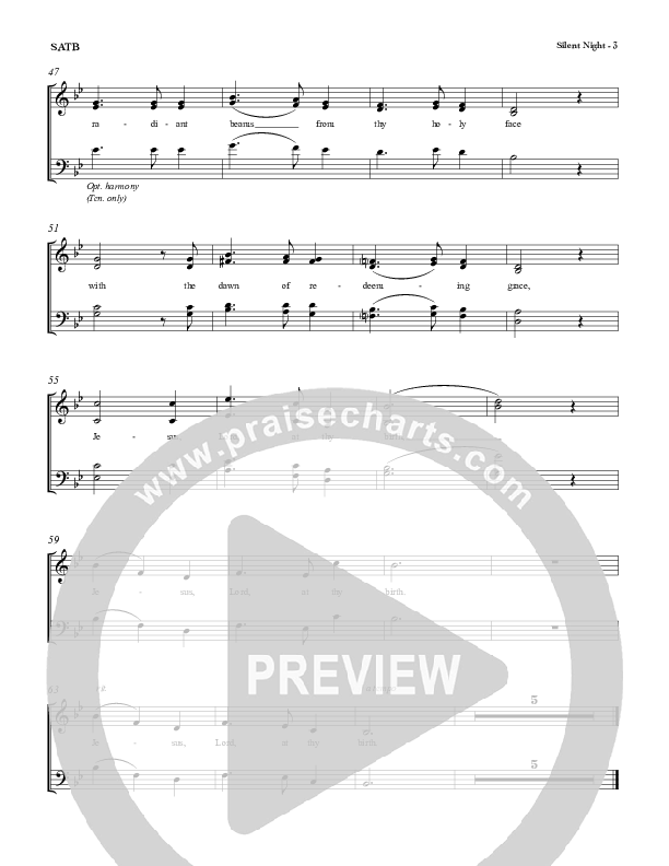 Silent Night Choir Sheet (SATB) (Red Tie Music)