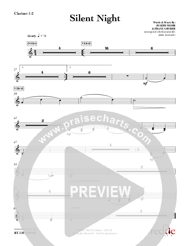 Silent Night Clarinet 1/2 (Red Tie Music)