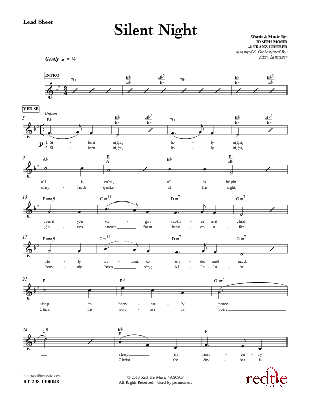 Silent Night Lead Sheet (Red Tie Music)