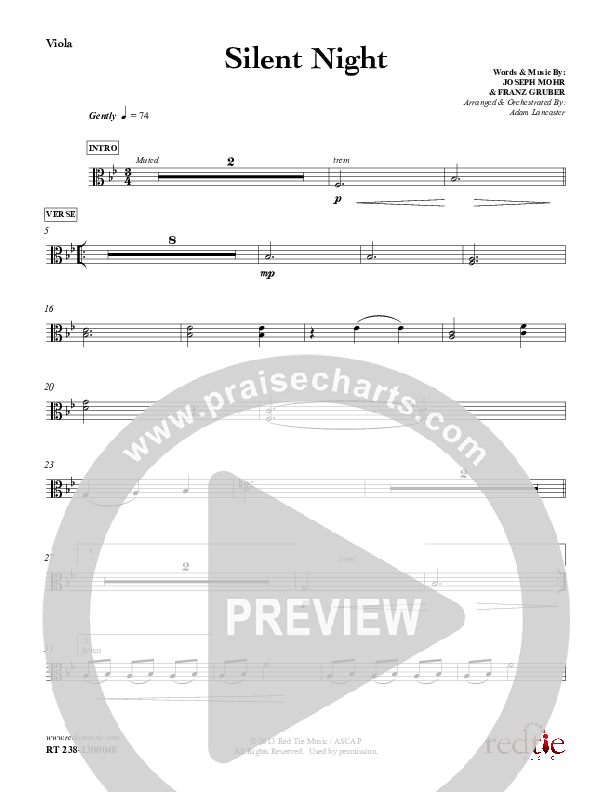 Silent Night Viola (Red Tie Music)